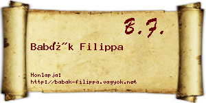 Babák Filippa névjegykártya